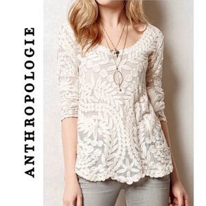 EUC Anthropologie Meadow Rue Gracie Lace Top